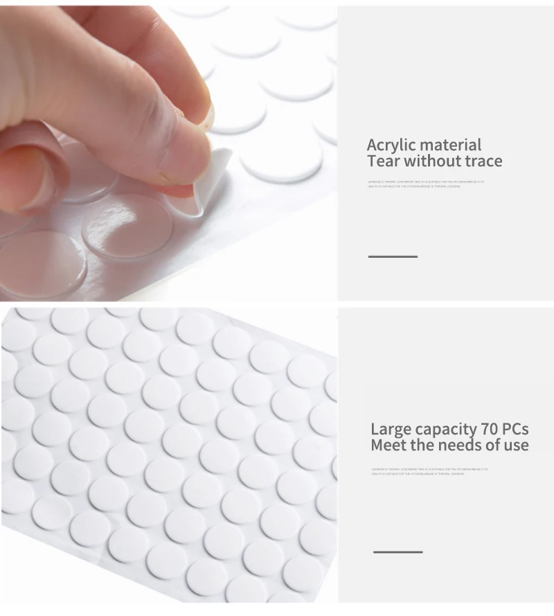 70 Pcs Circle Double Sided Tape Strong Acrylic Adhesive Film Clear Double Sided Tapes No Trace Seamless Invisible Universal Dots
70 Pcs Circle Double Sided Tape Strong Acrylic Adhesive Film Clear Double Sided Tapes No Trace Seamless Invisible Universal Dots