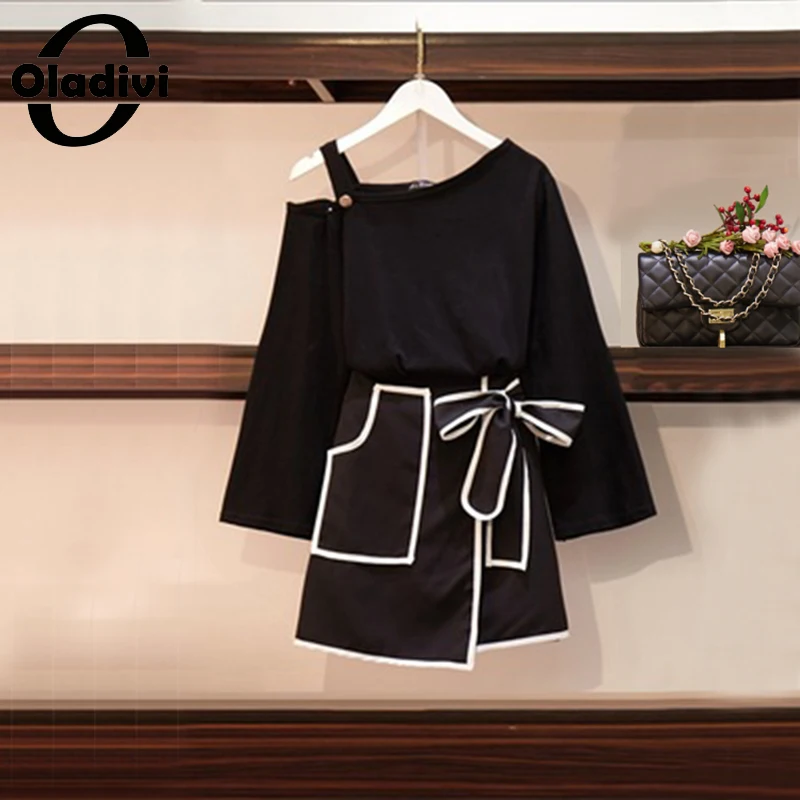 Oladivi размера плюс, женская одежда с длинным рукавом, черное платье-рубашка, модное женское платье, весна 2020, Новые повседневные платья миди, ж... 
Oladivi размера плюс, женская одежда с длинным рукавом, черное платье-рубашка, модное женское платье, весна 2020, Новые повседневные платья миди, ж...