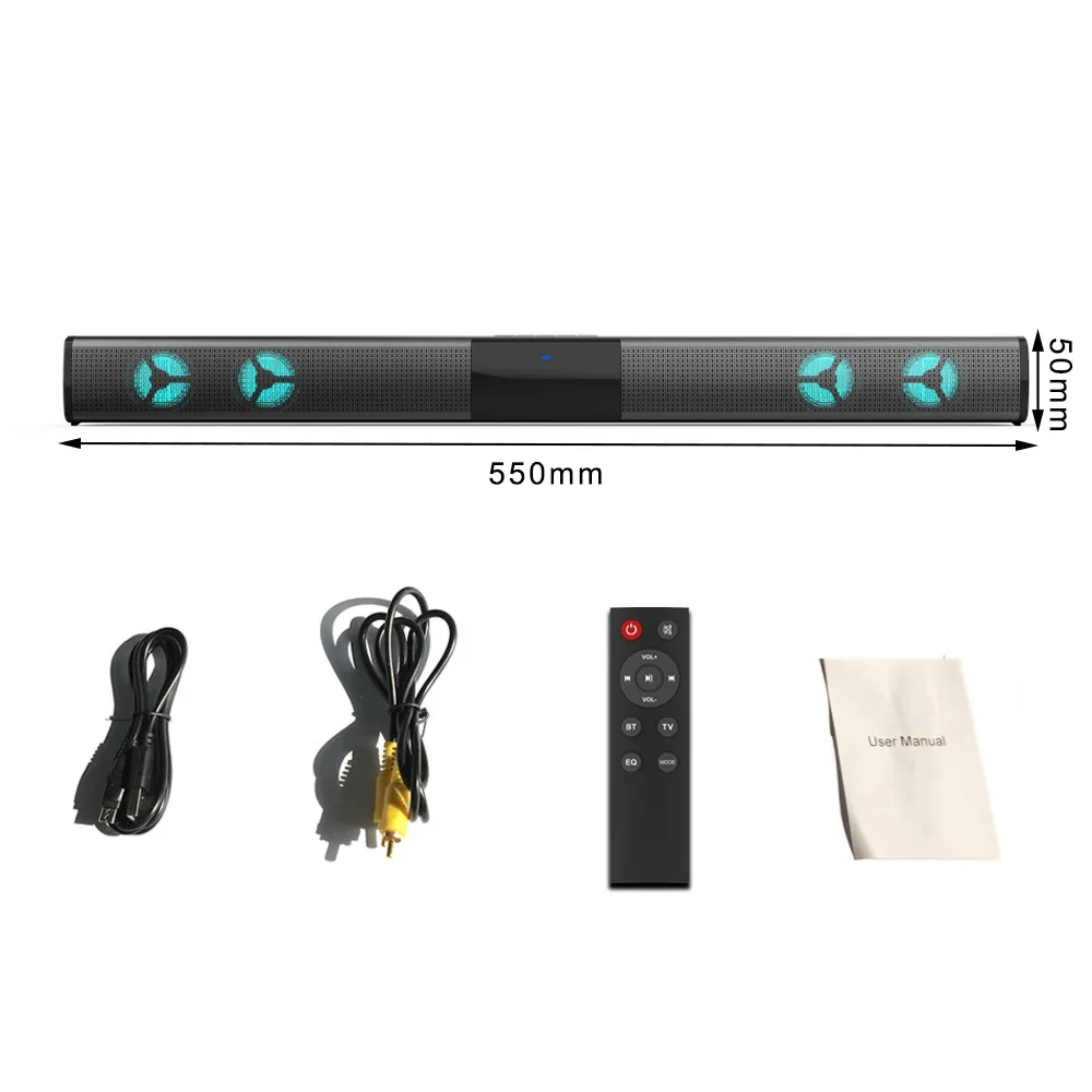 

BS-28E Bluetooth 5.0 Speaker Music Surround Stereo RGB Soundbar Subwoofer with Remote Control TV Home Theater