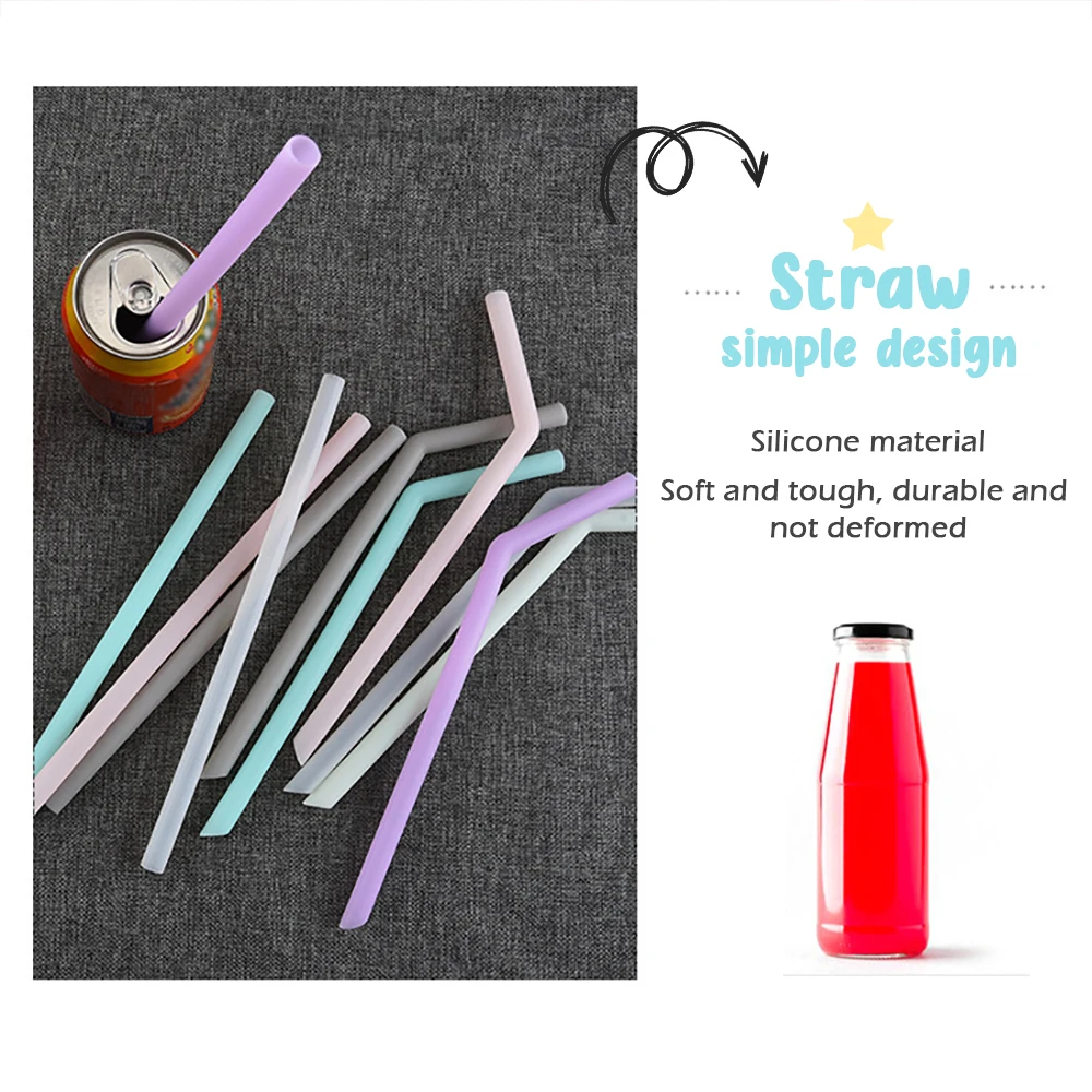 Kitchen Accessory Reusable Silicone Drinking Straws Foldable Flexible Straw with Cleaning Brushes Kids' Party Supplies Bar Tools
Kitchen Accessory Reusable Silicone Drinking Straws Foldable Flexible Straw with Cleaning Brushes Kids' Party Supplies Bar Tools