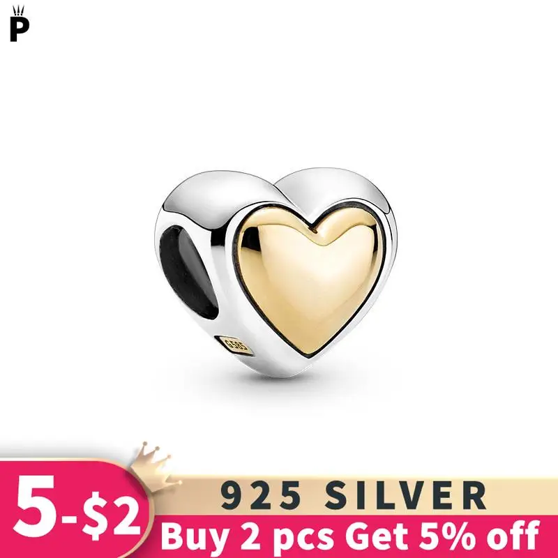 NEW DIY 100% 925 Sterling Silver Golden Dome Heart Charms Beads Fit Original Fashion Bracelet For Women Jewelry Gril Gifts
NEW DIY 100% 925 Sterling Silver Golden Dome Heart Charms Beads Fit Original Fashion Bracelet For Women Jewelry Gril Gifts