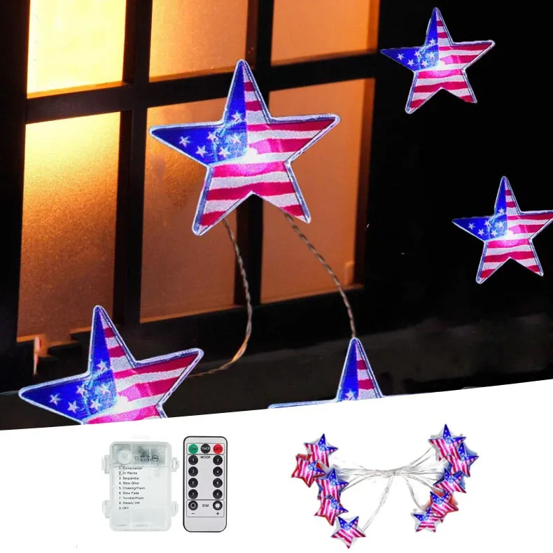 Independence Day Flag Shaped Led Copper Wire Lamp String Lights Remote Timer Control Operated Decorative Light String
Independence Day Flag Shaped Led Copper Wire Lamp String Lights Remote Timer Control Operated Decorative Light String