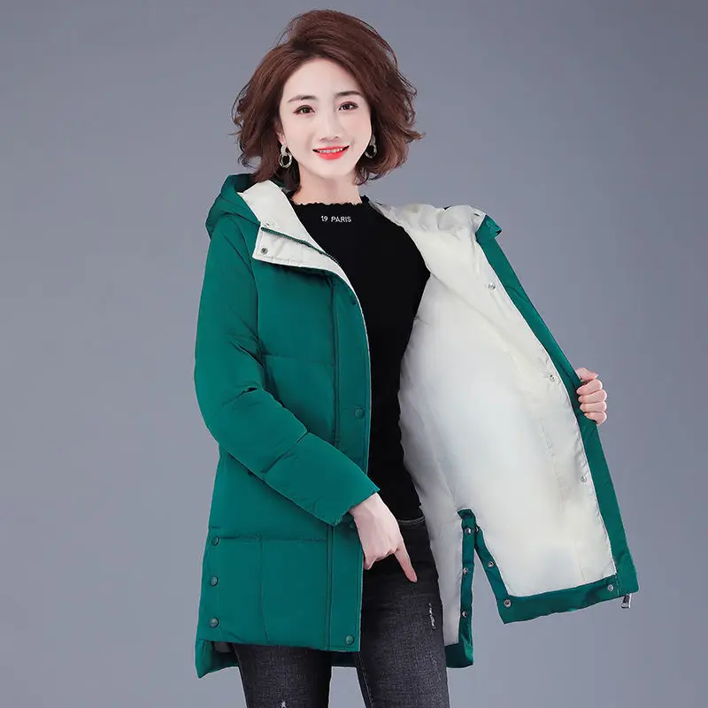 Pop Pop Winter Down Padded Jacket Women Mid-Length Thick Loose Hooded Cotton Coat Female Bread Clothes
Pop Pop Winter Down Padded Jacket Women Mid-Length Thick Loose Hooded Cotton Coat Female Bread Clothes