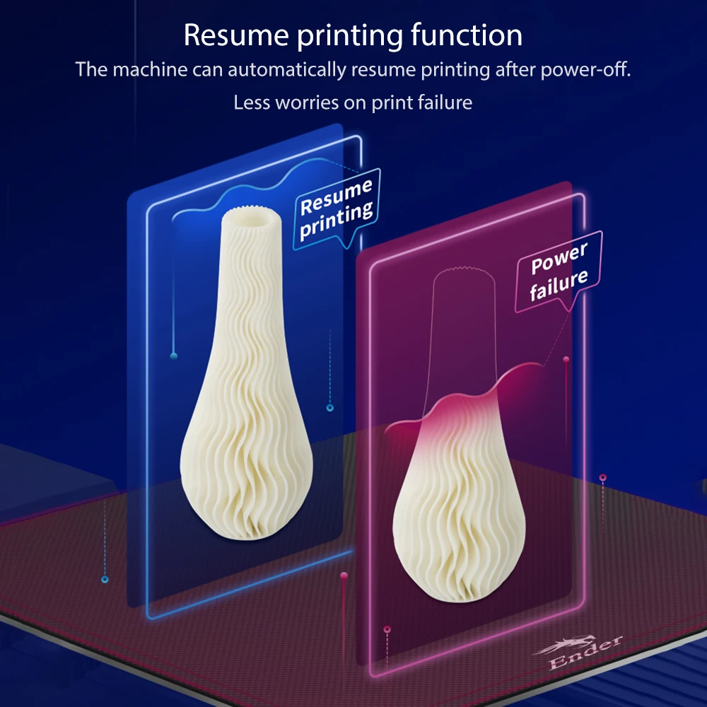 Ender 3 V2 3D Printer Integrated Structure Design Silent Motherboard Resume Printing Function Carborundum Glass Platform
Ender 3 V2 3D Printer Integrated Structure Design Silent Motherboard Resume Printing Function Carborundum Glass Platform
