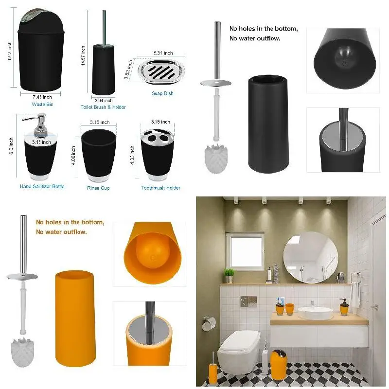 6pcs Bathroom Accessories Set Bath Toilet Brush with Trash Can Toothbrush Holder Soap Tumbler Cup WHShopping
6pcs Bathroom Accessories Set Bath Toilet Brush with Trash Can Toothbrush Holder Soap Tumbler Cup WHShopping