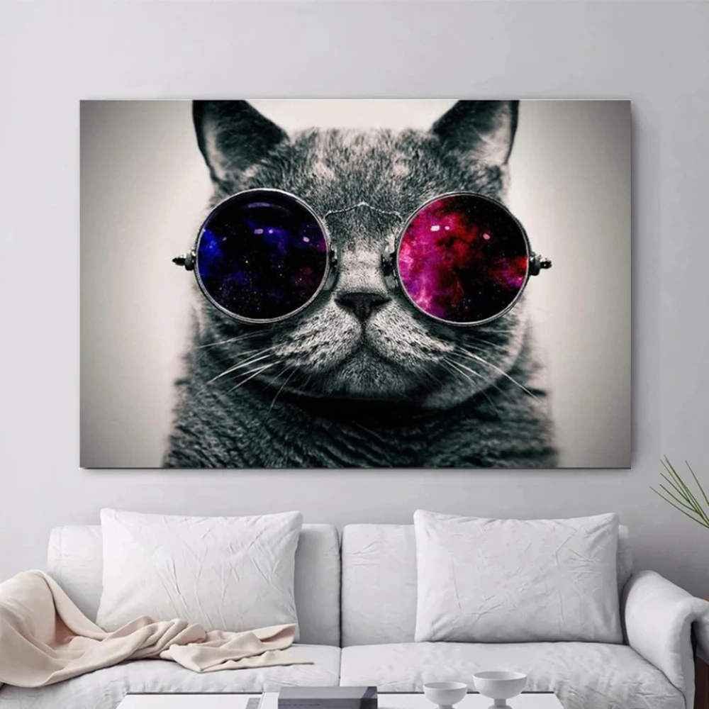 Glasses Cat Funny Art Canvas Painting Poster Print Cat With Glasses Galaxy Pictures For Living Room Home Decoration No Frame
Glasses Cat Funny Art Canvas Painting Poster Print Cat With Glasses Galaxy Pictures For Living Room Home Decoration No Frame