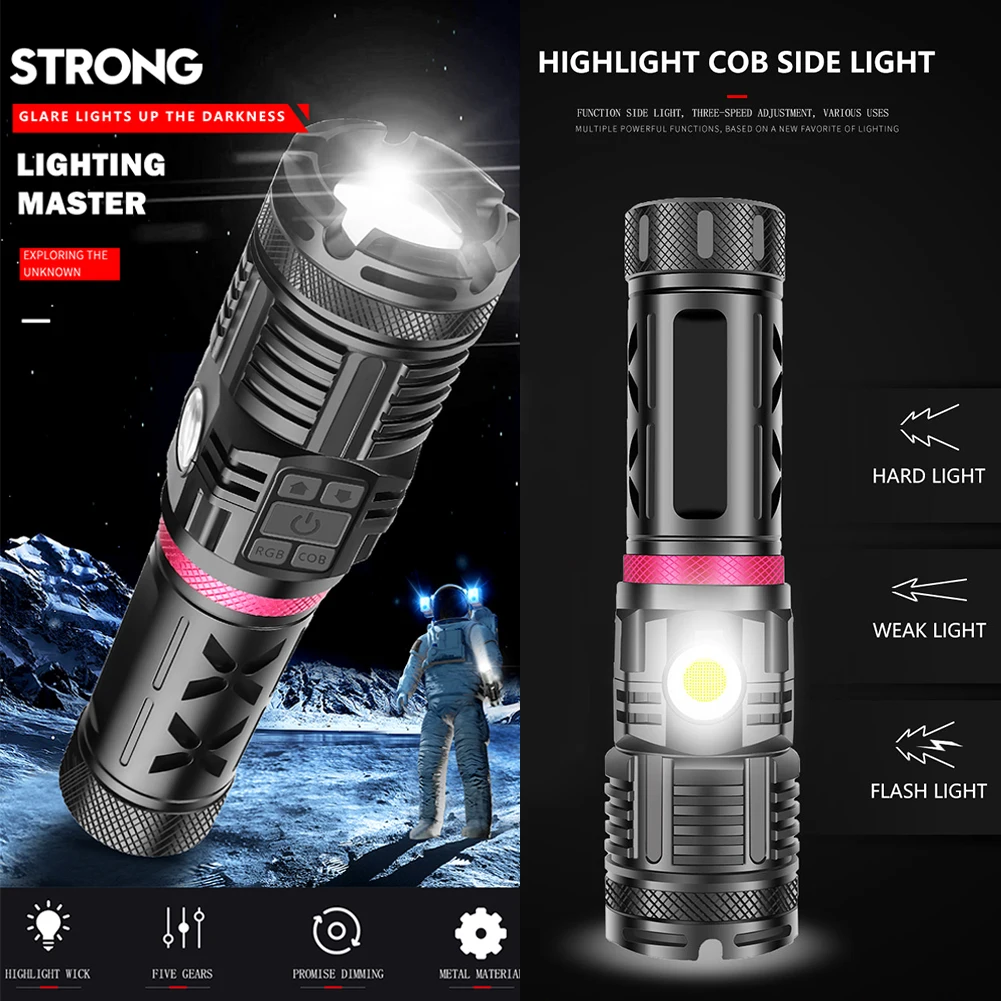 Multi-function Long Shots Lamp Hunting XHP120 Multi-function Flashlight USB Charging COB LED Hunting Fishing Hand Lamp
Multi-function Long Shots Lamp Hunting XHP120 Multi-function Flashlight USB Charging COB LED Hunting Fishing Hand Lamp