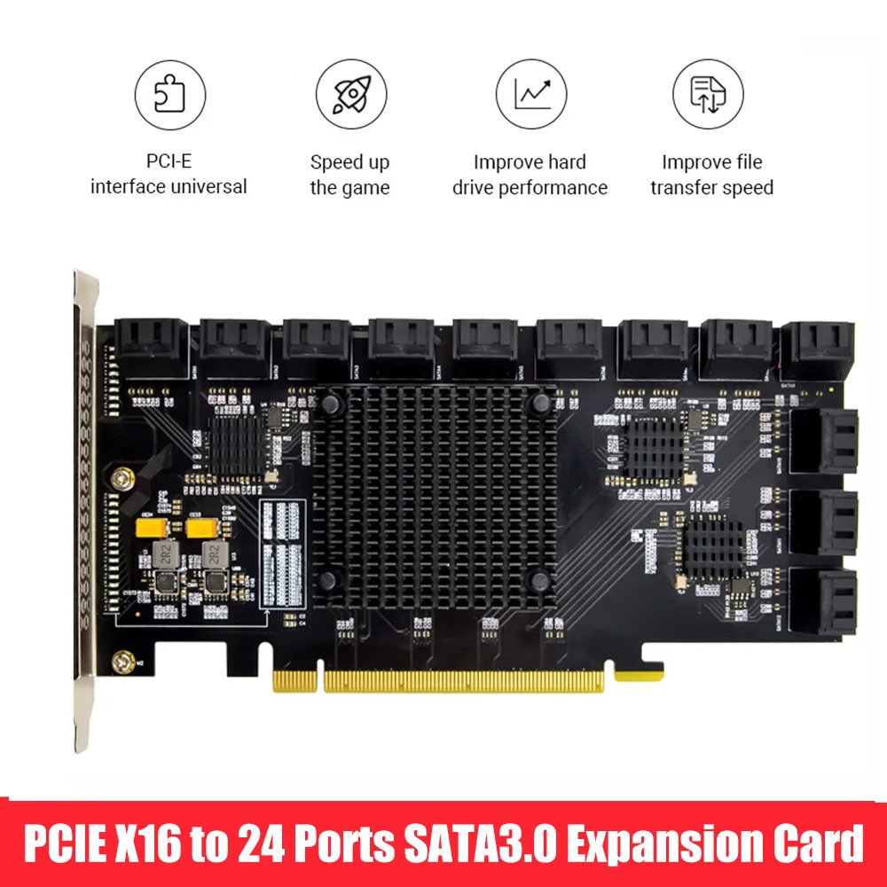 Адаптер SATA PCI-E ST588 PCI-E X16 к 24-портовому усилителю порта SATA-III, контроллер платы расширения чипа ASM1166 для сервера
Адаптер SATA PCI-E ST588 PCI-E X16 к 24-портовому усилителю порта SATA-III, контроллер платы расширения чипа ASM1166 для сервера