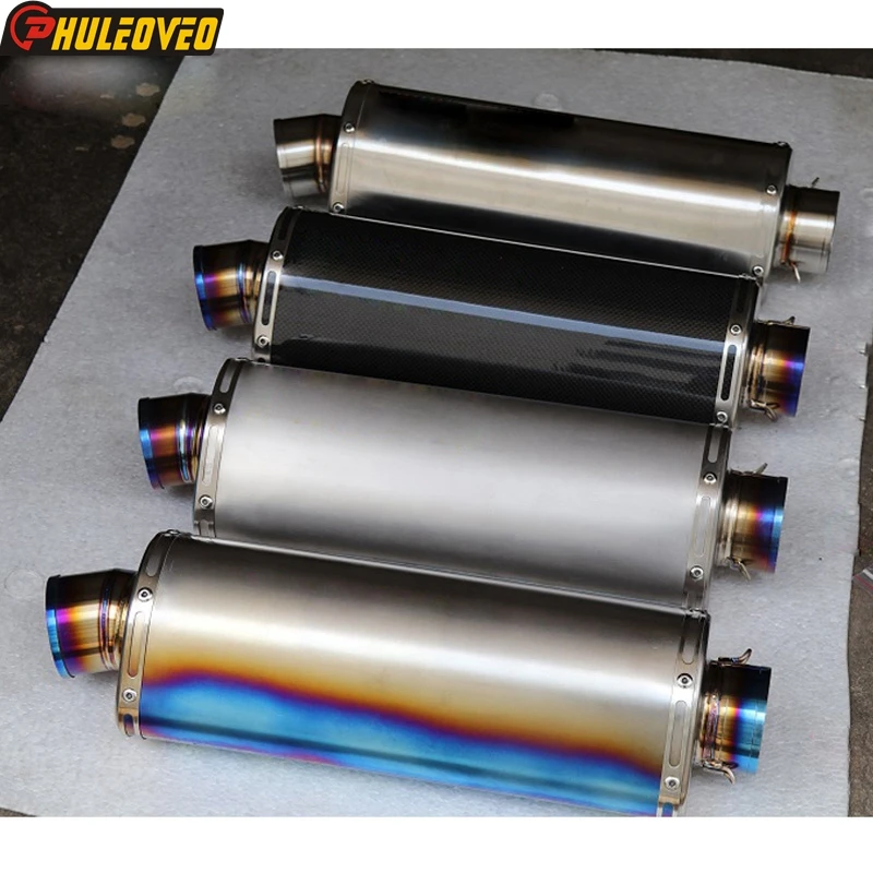 Customized ID:51mm/54mm/57mm/61mm/63mm/65mm/70mm L:460mm Carbon Oval Motorcycle Exhaust Muffler Escape with Sticker DB Killer 
Customized ID:51mm/54mm/57mm/61mm/63mm/65mm/70mm L:460mm Carbon Oval Motorcycle Exhaust Muffler Escape with Sticker DB Killer