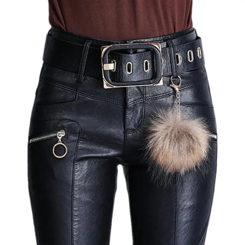 No Velvet /Add Velvet Faux Leather Pants Autumn Winter Female PU Leather Trousers Elastic Pencil Skinny Pants Women Tight Pants
No Velvet /Add Velvet Faux Leather Pants Autumn Winter Female PU Leather Trousers Elastic Pencil Skinny Pants Women Tight Pants