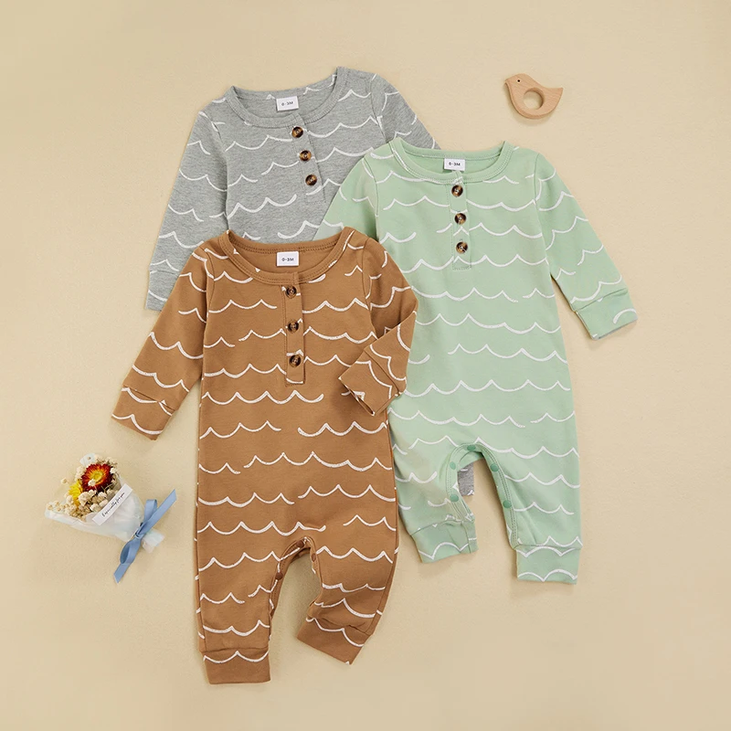 0-18M Newborn Baby Boy Girl Long Sleeve Wave Print Cotton Romper Jumpsuit Outfits Baby Clothes
0-18M Newborn Baby Boy Girl Long Sleeve Wave Print Cotton Romper Jumpsuit Outfits Baby Clothes