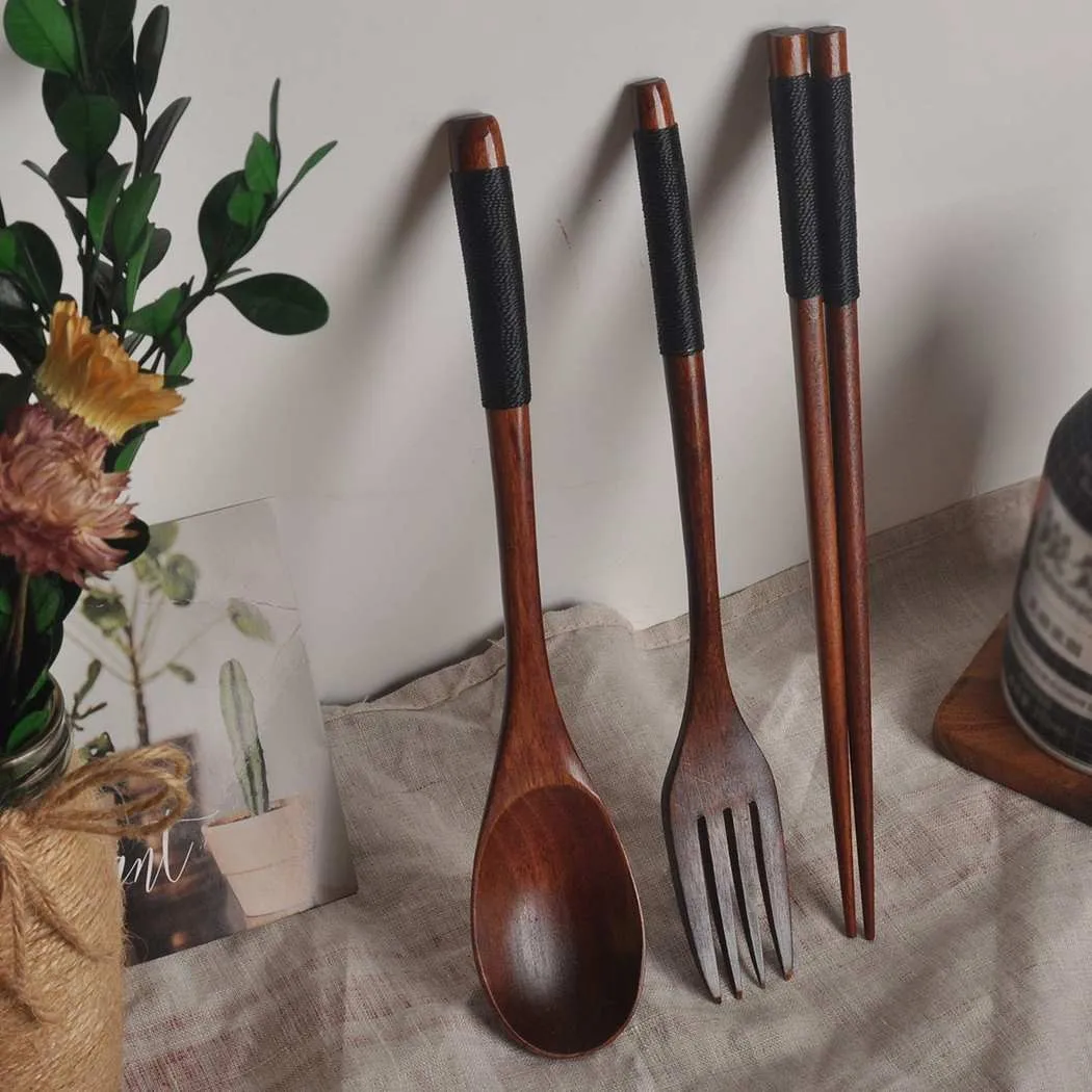 3Pcs/Set Wooden Flatware Set Chopsticks Spoon Fork Tableware Portable Travel Tableware Korean Japanes Wooden Cutlery Sets
3Pcs/Set Wooden Flatware Set Chopsticks Spoon Fork Tableware Portable Travel Tableware Korean Japanes Wooden Cutlery Sets