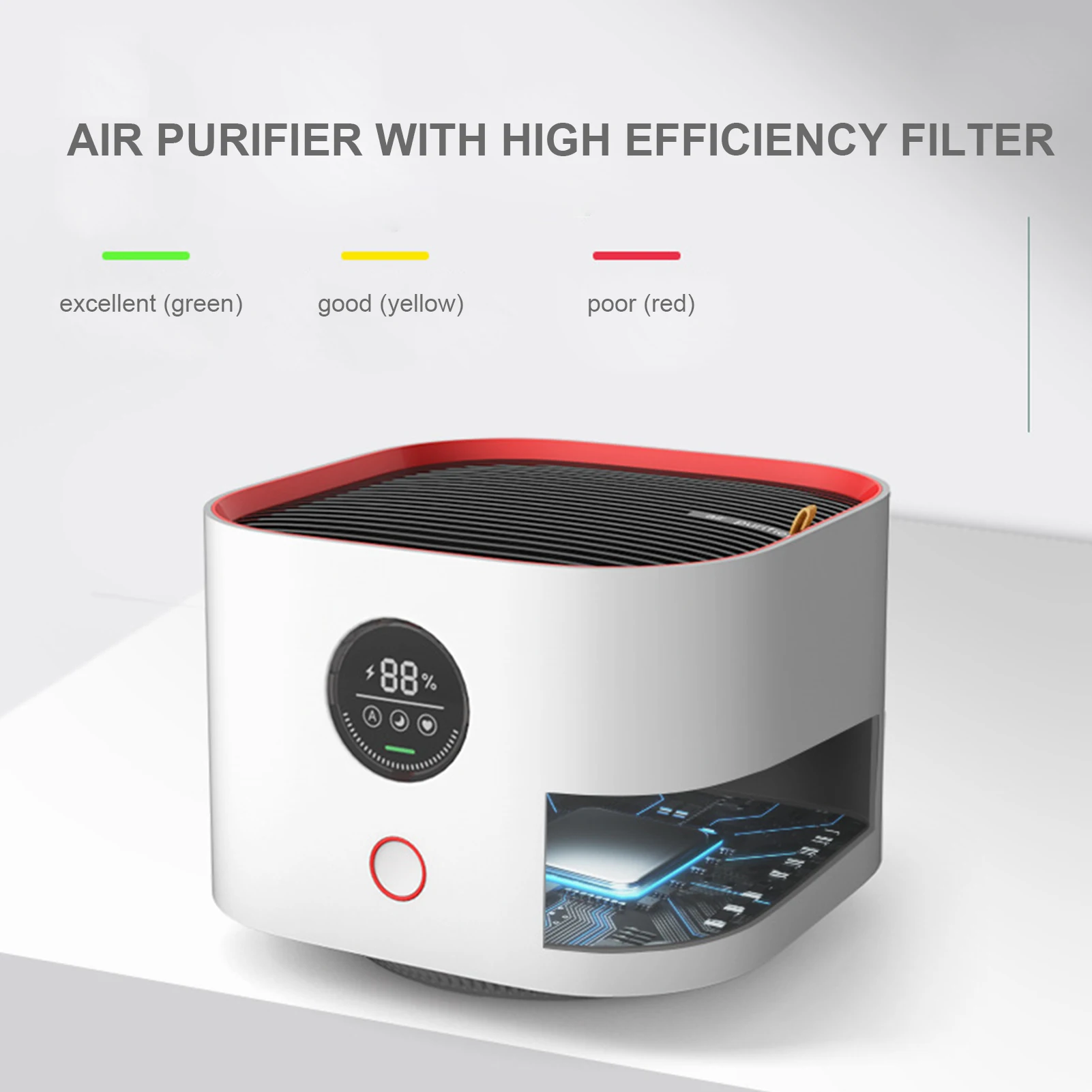 Air Purifier with High Efficiency Filter 3 Modes USB Air Cleaner for Home Office Allergies Dust Smoke Pollen Pets Hair Odors
Air Purifier with High Efficiency Filter 3 Modes USB Air Cleaner for Home Office Allergies Dust Smoke Pollen Pets Hair Odors