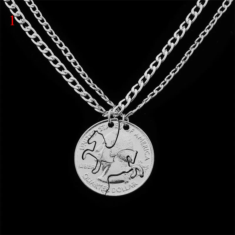 Double Horse Couple Necklace 1PC Charm Personality Unisex Fashion Jewelry Necklace Creative Coin Stitching Animal Set Chain
Double Horse Couple Necklace 1PC Charm Personality Unisex Fashion Jewelry Necklace Creative Coin Stitching Animal Set Chain