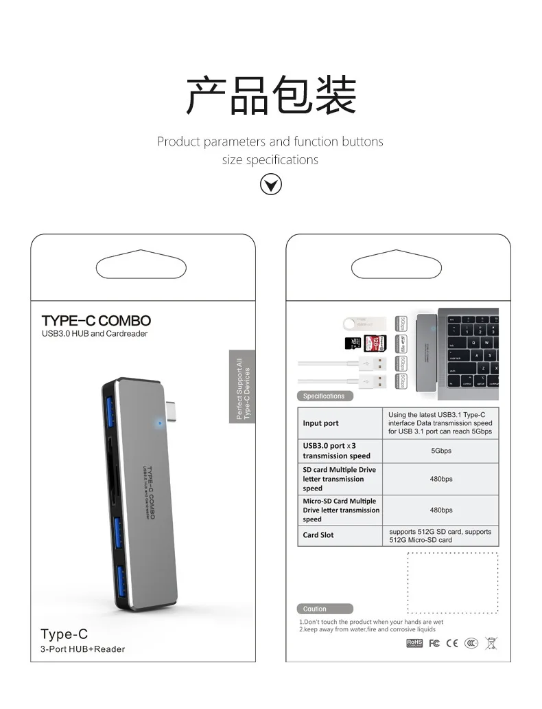 Usb 3.0 Usb-C Hub 5 In 1 Type-C Hub For 4 Usb 3.0 And Sd/Tf Card Reader High Speed Type C Hub HDMI Adapter Dock for MacBook Pro
Usb 3.0 Usb-C Hub 5 In 1 Type-C Hub For 4 Usb 3.0 And Sd/Tf Card Reader High Speed Type C Hub HDMI Adapter Dock for MacBook Pro