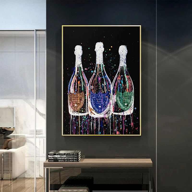 Colorful Champagne Bottle Canvas Painting Pop Art Posters and Prints Nordic Wall Art Canvas Cuadro Modern Room Decor Pictures
Colorful Champagne Bottle Canvas Painting Pop Art Posters and Prints Nordic Wall Art Canvas Cuadro Modern Room Decor Pictures