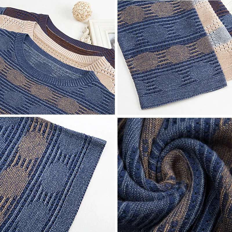 Striped Patchwork Knitwear Tops Female Fashion O-Neck Loose Three Quarter Sleeve Knitted T-Shirt Casual Spring Pullovers Women
Striped Patchwork Knitwear Tops Female Fashion O-Neck Loose Three Quarter Sleeve Knitted T-Shirt Casual Spring Pullovers Women