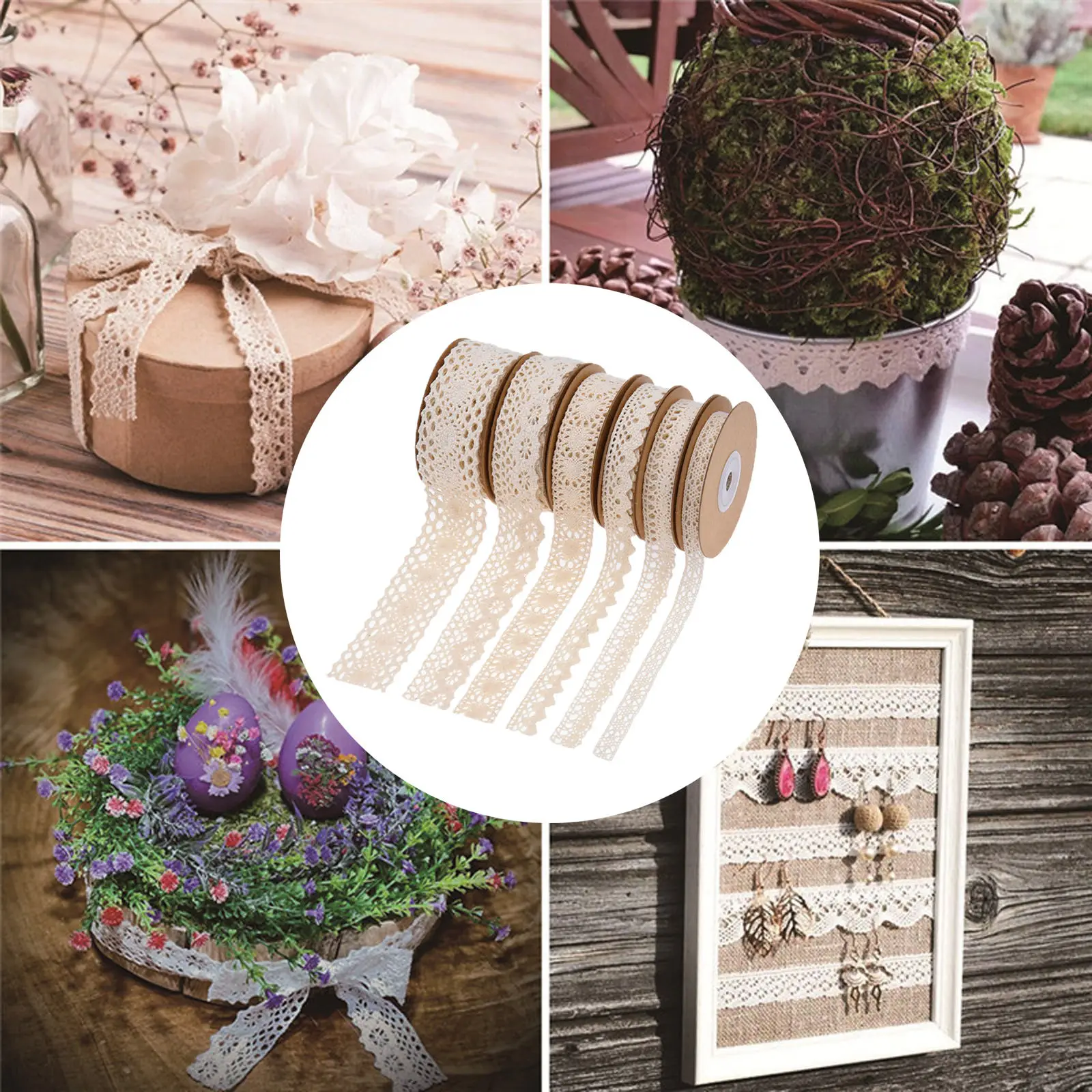 6 Rolls Lace Trim Ribbon Beige Lace Ribbon Assorted Pattern Lace Trim Ribbon for DIY Crafts Bridal Wedding Decorations
6 Rolls Lace Trim Ribbon Beige Lace Ribbon Assorted Pattern Lace Trim Ribbon for DIY Crafts Bridal Wedding Decorations