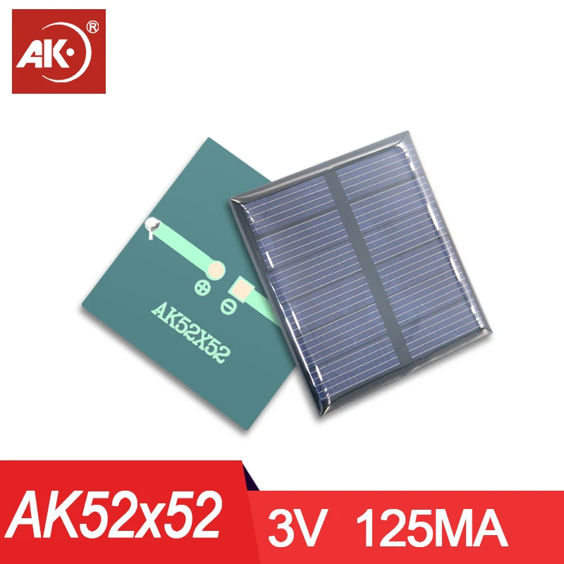 AK 100pcs 52*52mm 3V 120ma 2.5V 4V 12V 5V 5.5v 6V Fotovoltaic Solar Panel Plates Cells Station Energy Powerbank System for DIY
AK 100pcs 52*52mm 3V 120ma 2.5V 4V 12V 5V 5.5v 6V Fotovoltaic Solar Panel Plates Cells Station Energy Powerbank System for DIY