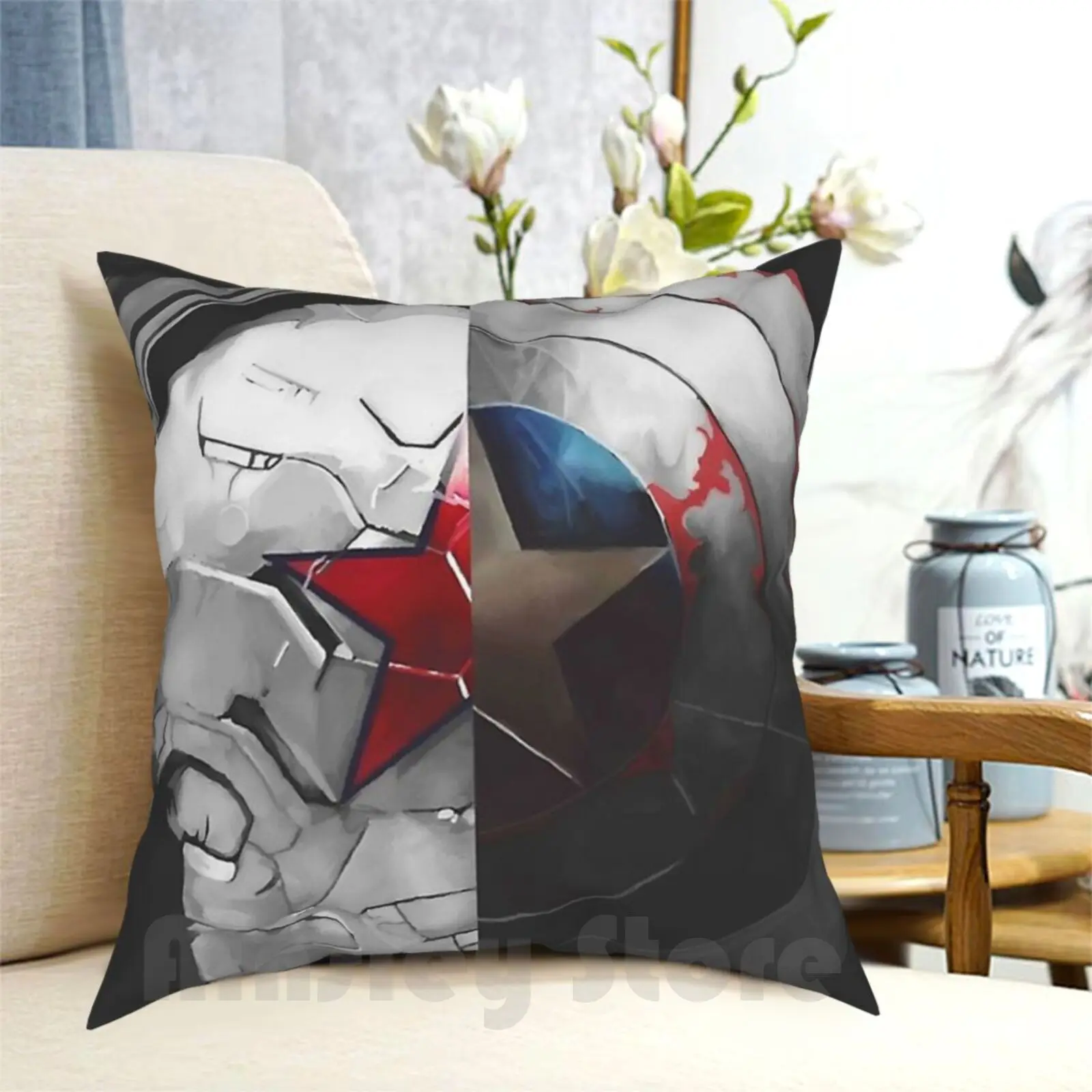 

Holder Pillow Case Printed Home Soft Throw Pillow The Shield And The Soldier The Steve Rogers Bucky Barnes Steve Bucky