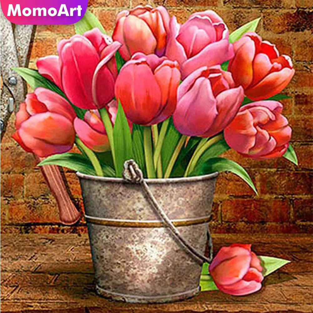 MomoArt 5D DIY Алмазная живопись тюльпаны полная площадь распродажа мозаика цветы