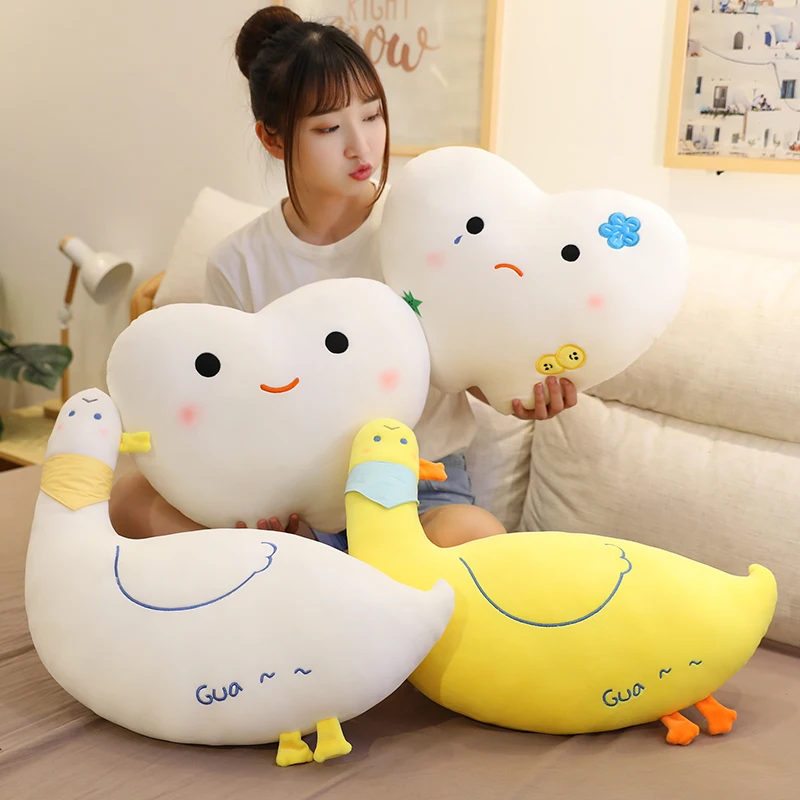 

40/50cm Lovely Love Your Teeth Plush Toys Lovely Duck Tooth Decay Clock Pillow Stuffed Soft Cushion for Kids Baby Habit Gifts