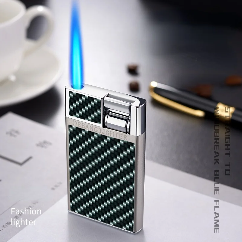 Luxurious Atmosphere Fiber Pattern Lever Press Type Inflatable Lighter Creative Blue Flame Straight Metal Windproof Lighter
Luxurious Atmosphere Fiber Pattern Lever Press Type Inflatable Lighter Creative Blue Flame Straight Metal Windproof Lighter