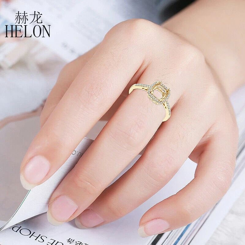 HELON Cushion 6mm Solid 14K Yellow Gold H/SI 0.2ct Natural Diamonds Engagement Weddng Semi Mount Ring Setting Women Fine Jewelry
HELON Cushion 6mm Solid 14K Yellow Gold H/SI 0.2ct Natural Diamonds Engagement Weddng Semi Mount Ring Setting Women Fine Jewelry