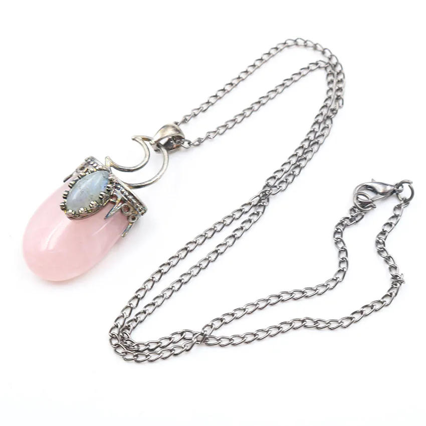 Ожерелье с подвеской в форме полумесяца из лабрадорита | Украшения и аксессуары