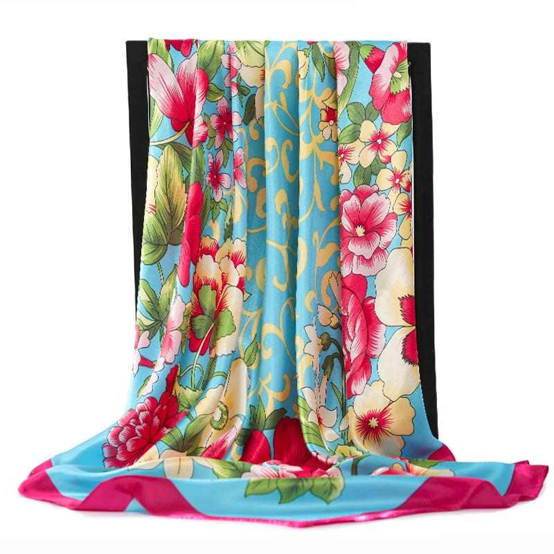 Luxury Brand Scarves For Women Shawl Print Silk Satin Hijab Scarf Female 90*90cm Fashion Square Scarfs For Ladies winter 
Luxury Brand Scarves For Women Shawl Print Silk Satin Hijab Scarf Female 90*90cm Fashion Square Scarfs For Ladies winter