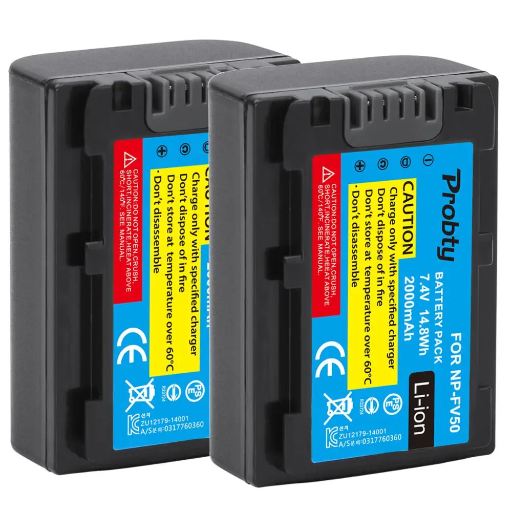 4 шт. Probty NP-FV50 NP FV50 батарея для Sony HDR-CX580E CX700E CX760E CX360E PJ10E PJ30E HDR-XR350E XR550E XR260E XR150E камера |