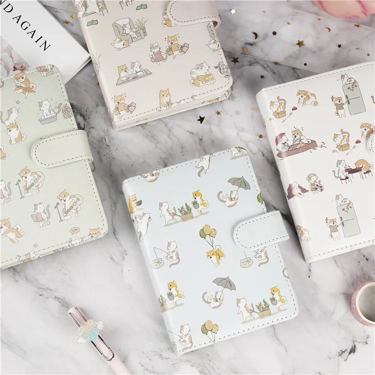 Creative Stationery Cute Cat Notebook Leather Cover kids Notebook with Color Paper Binder Diary Gift School Supplies
Creative Stationery Cute Cat Notebook Leather Cover kids Notebook with Color Paper Binder Diary Gift School Supplies