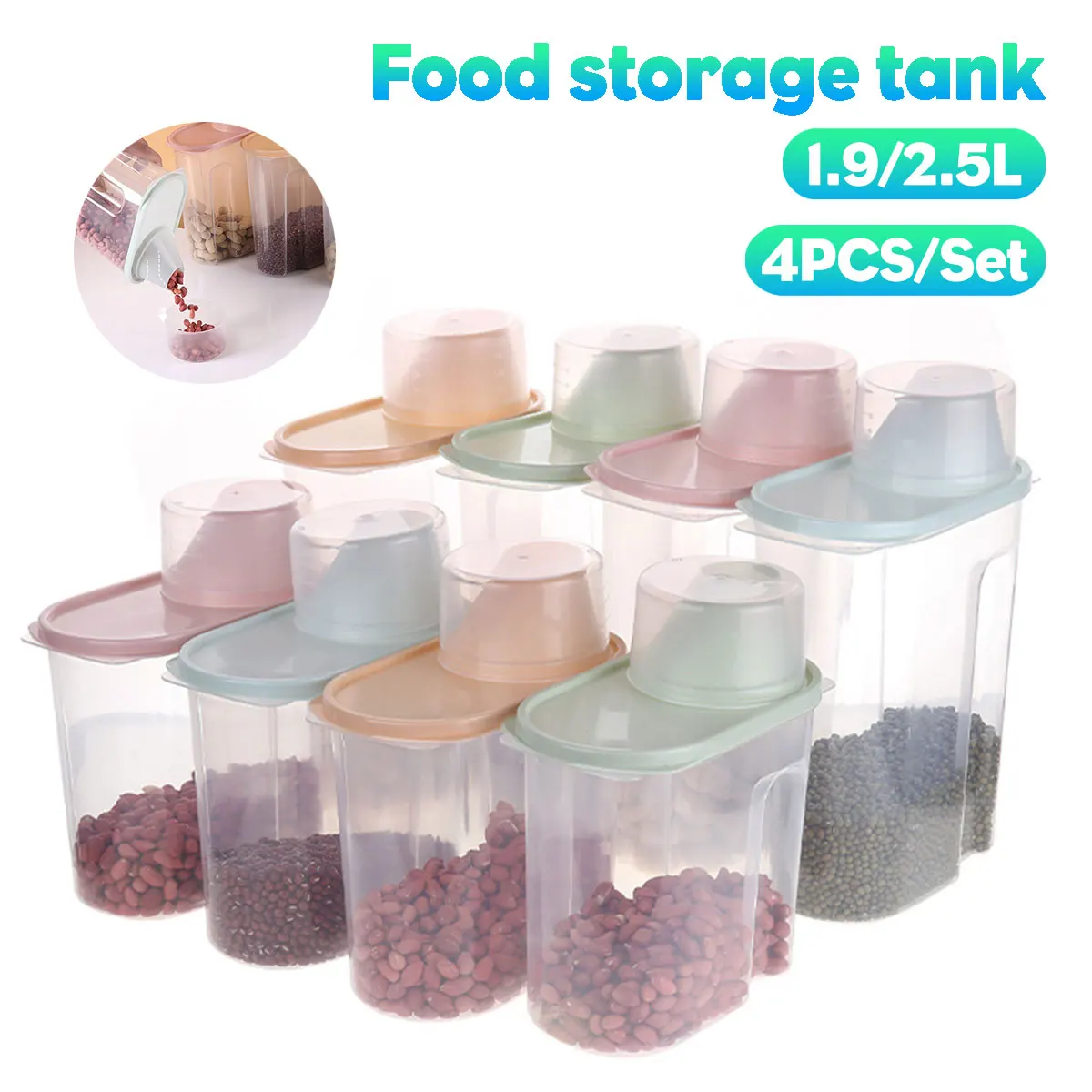 1.9/2.5L 4pcs/Set PP Food Storage Tank Sealed Plastic Transparent Container
1.9/2.5L 4pcs/Set PP Food Storage Tank Sealed Plastic Transparent Container