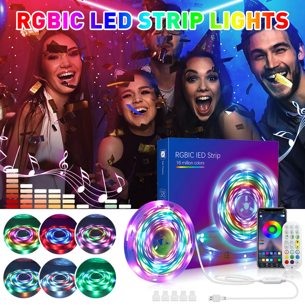 LED Strip Light Color Changing LED Light Strip with APP/Remote Control Music Sync for Bedroom Home Party Bar Decoration
LED Strip Light Color Changing LED Light Strip with APP/Remote Control Music Sync for Bedroom Home Party Bar Decoration