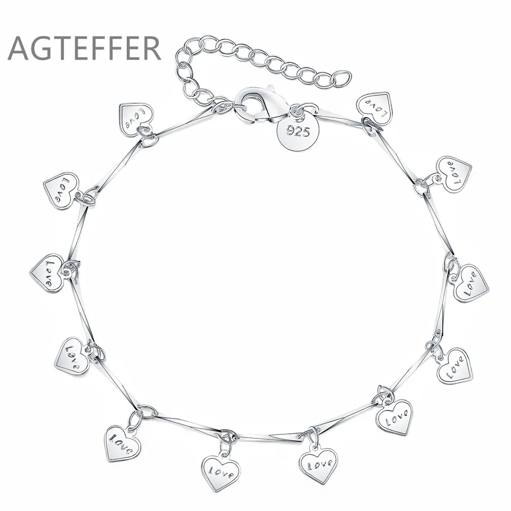 AGTEFFER 925 Sterling Silver Full Of Heart Pendant Bracelet For Women Fashion Wedding Engagement Party Charm Jewelry
AGTEFFER 925 Sterling Silver Full Of Heart Pendant Bracelet For Women Fashion Wedding Engagement Party Charm Jewelry