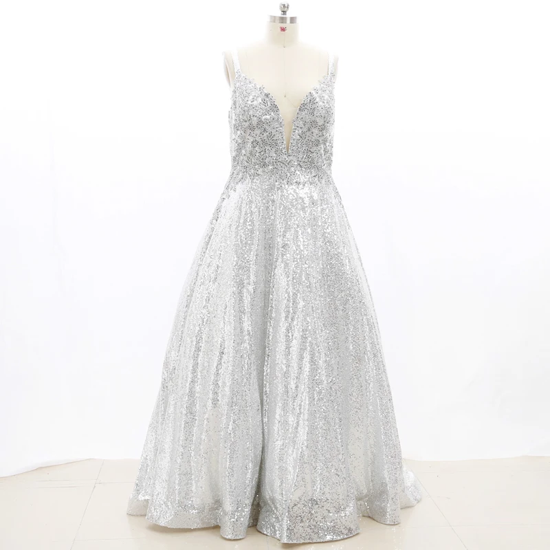 Stock Clean Sequins Plus Size Prom Dress Gray Shinny Evening Gown 210220-020
Stock Clean Sequins Plus Size Prom Dress Gray Shinny Evening Gown 210220-020