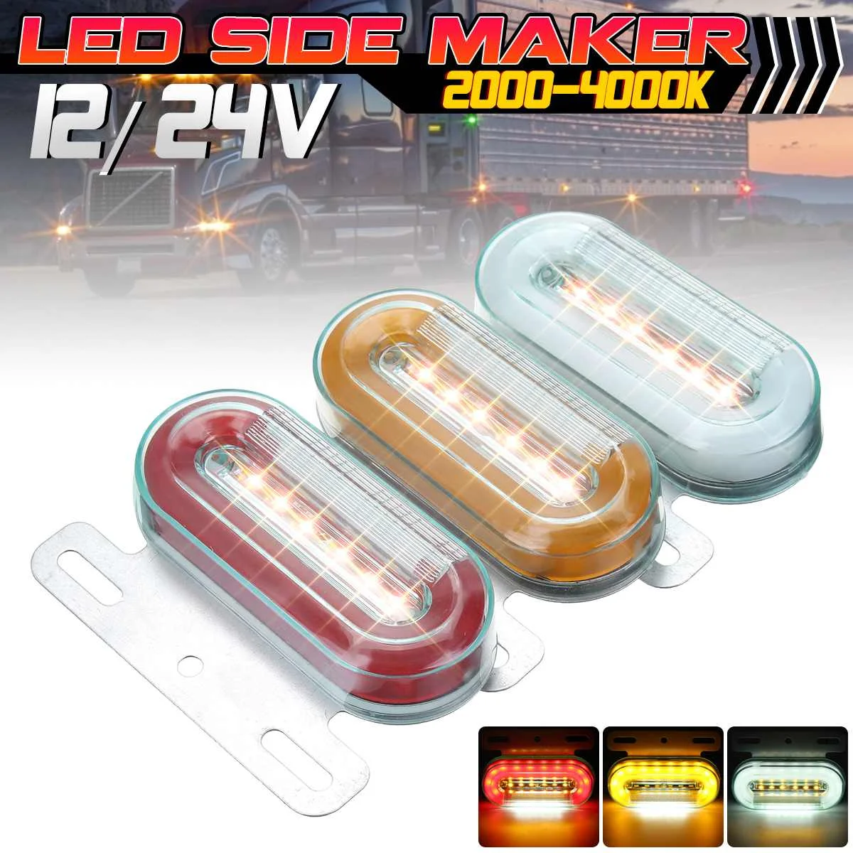 4pcs 12V/24V 12 LED Car Truck Side Marker Lights Signal Lights Indicator Lamps Warning Tail Light Trailer Bus Caravan
4pcs 12V/24V 12 LED Car Truck Side Marker Lights Signal Lights Indicator Lamps Warning Tail Light Trailer Bus Caravan