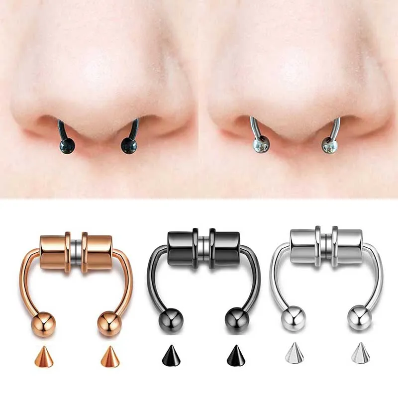 1pcs Stainless Steel Magnet Nose Piercing Punk Piercing Body Jewelry U Shaped Fake Nose Ring Hip Hoop Septum Rock Nose Ring
1pcs Stainless Steel Magnet Nose Piercing Punk Piercing Body Jewelry U Shaped Fake Nose Ring Hip Hoop Septum Rock Nose Ring