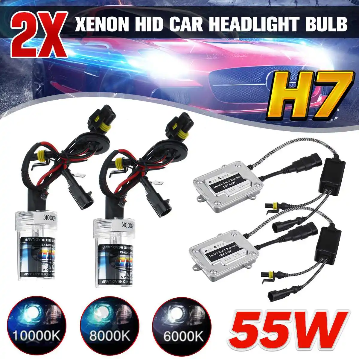 H1/H4/H7 2PCS Slim Ballast Xenon HID Fast Start 55W KIT 6000K 8000K 10000K Headlamp Kit With Mini Ballast Replace Haloge Lamp
H1/H4/H7 2PCS Slim Ballast Xenon HID Fast Start 55W KIT 6000K 8000K 10000K Headlamp Kit With Mini Ballast Replace Haloge Lamp