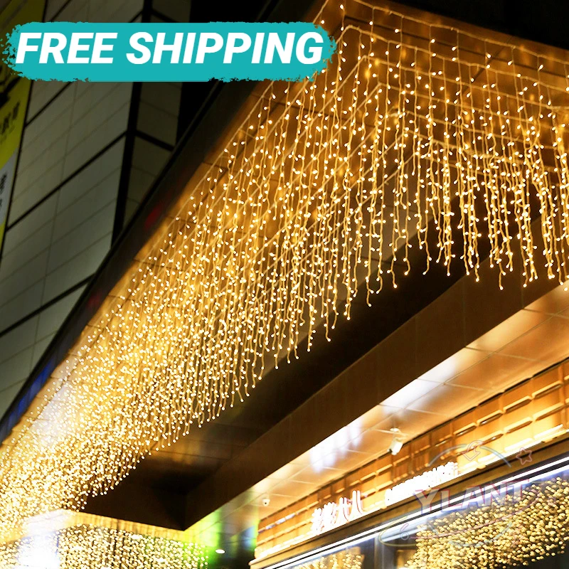 YLANT 5M Christmas Garland LED Curtain Icicle String Light Droop 0.4-0.6m AC 220V Garden Street Outdoor Decorative Holiday Light
YLANT 5M Christmas Garland LED Curtain Icicle String Light Droop 0.4-0.6m AC 220V Garden Street Outdoor Decorative Holiday Light