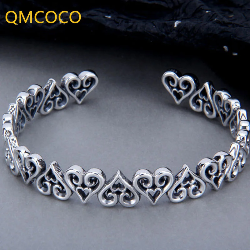 QMCOCO Silver Color Bracelet For Women Fashion Elegant Simple Hollow LOVE Heart-Shape Thai Silver Bangles Party Jewelry Gifts
QMCOCO Silver Color Bracelet For Women Fashion Elegant Simple Hollow LOVE Heart-Shape Thai Silver Bangles Party Jewelry Gifts