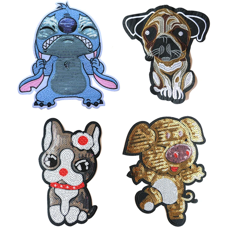 Cartoon Decorative Patch Pug Dog French Bulldog Golden pig Sequins icon Embroidered Applique Patches For DIY Iron on Badges
Cartoon Decorative Patch Pug Dog French Bulldog Golden pig Sequins icon Embroidered Applique Patches For DIY Iron on Badges