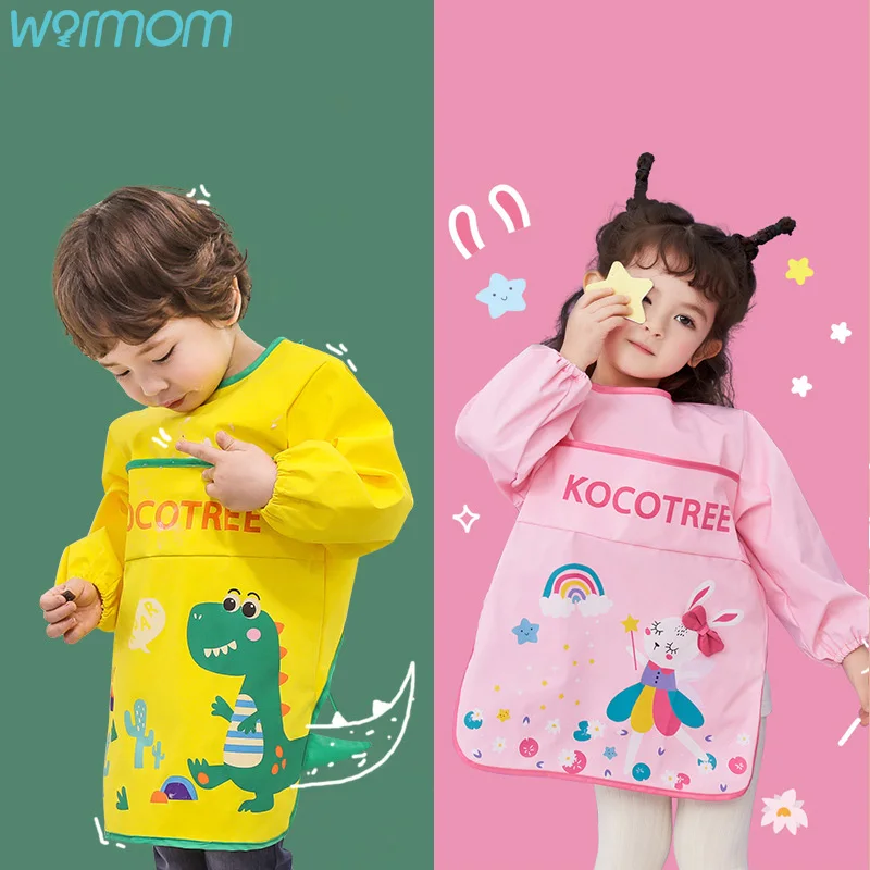 Warmom Baby Kids Aprons Painting Clothes Bibs Smock Cute Colorful Cartoon Waterproof Anti-ear Anti-dirty Bibs Autumn And Winter 
Warmom Baby Kids Aprons Painting Clothes Bibs Smock Cute Colorful Cartoon Waterproof Anti-ear Anti-dirty Bibs Autumn And Winter