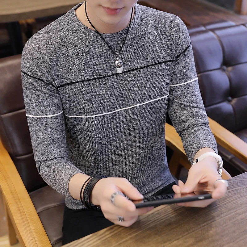 2019 New Fashion Brand Sweater Mens Pullover Striped Slim Fit Jumpers Knitred Woolen Autumn Korean Style Casual Men Clothes
2019 New Fashion Brand Sweater Mens Pullover Striped Slim Fit Jumpers Knitred Woolen Autumn Korean Style Casual Men Clothes