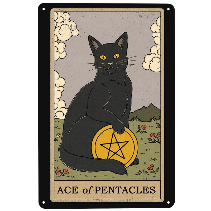 Ace Pentacle Cat Печатные винтажные строительные знаки, Забавный постер, декор для бара, паба, клуба, украшение для гостиной, дома
Ace Pentacle Cat Печатные винтажные строительные знаки, Забавный постер, декор для бара, паба, клуба, украшение для гостиной, дома
