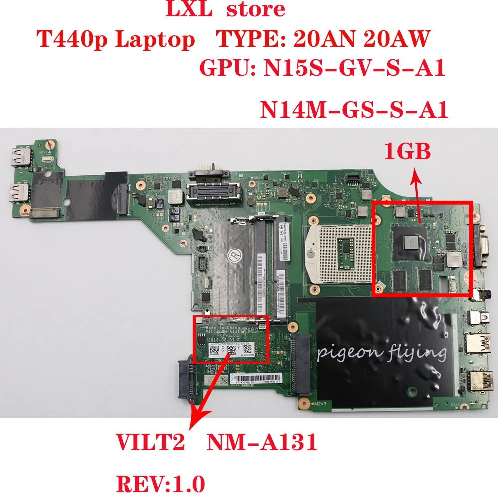 Материнская плата VILT2 для ноутбука Thinkpad T440P 20AW 20AN SWG SR17C GPU: GT730M/NM A131 1GB FRU 00HM987 04X4092