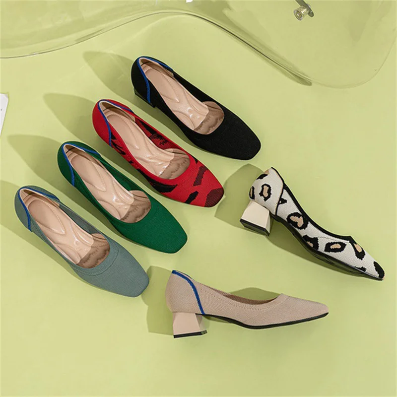 2021 New Fashion Mesh Light Shoes Women Knitted Thick Heel Pumps Breathable Women's Shoes Ladies Shallow Mouth Mid-heels Women
2021 New Fashion Mesh Light Shoes Women Knitted Thick Heel Pumps Breathable Women's Shoes Ladies Shallow Mouth Mid-heels Women