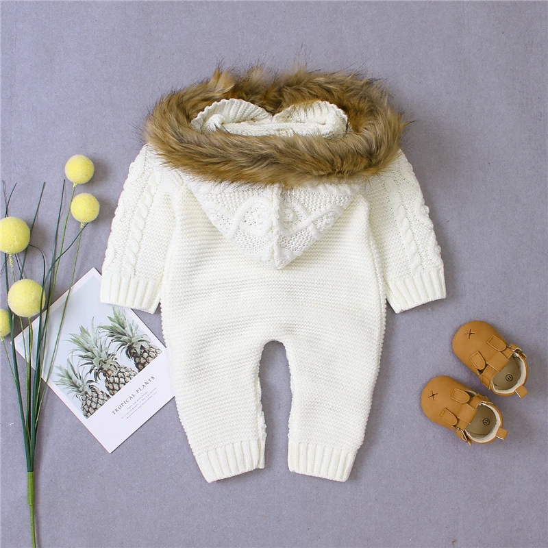2020 Fashion Baby Romper, Solid Color Long Sleeve Hooded Knitted Jumpsuit Bodysuit for Kids, White/Gray Wholesale kids clothes
2020 Fashion Baby Romper, Solid Color Long Sleeve Hooded Knitted Jumpsuit Bodysuit for Kids, White/Gray Wholesale kids clothes