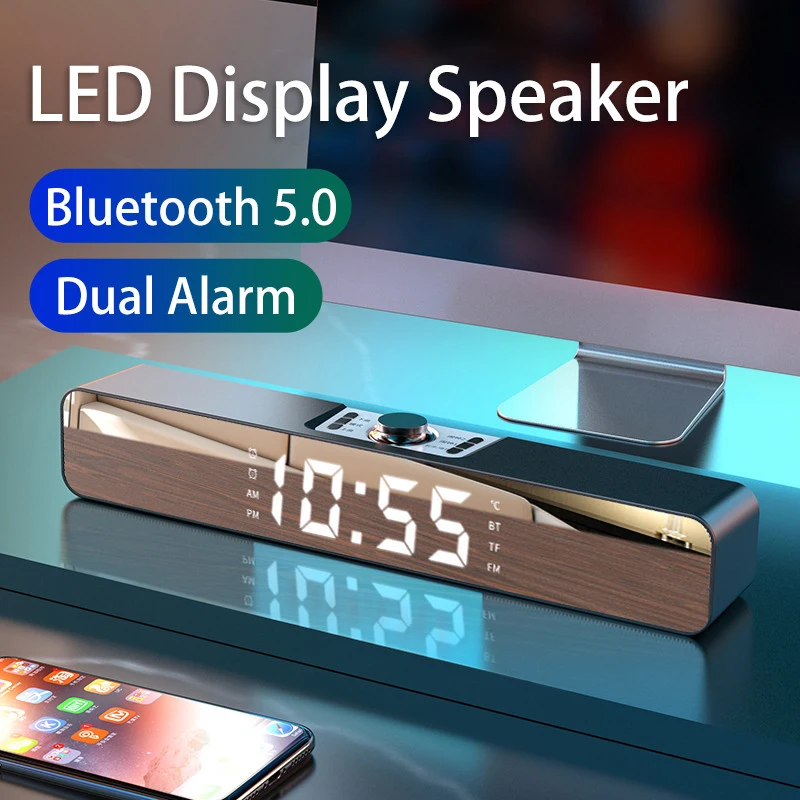 LED TV Sound Bar Alarm Clock AUX USB Wired Wireless Bluetooth Speaker Home Theater Surround SoundBar for PC TV Computer Speaker
LED TV Sound Bar Alarm Clock AUX USB Wired Wireless Bluetooth Speaker Home Theater Surround SoundBar for PC TV Computer Speaker