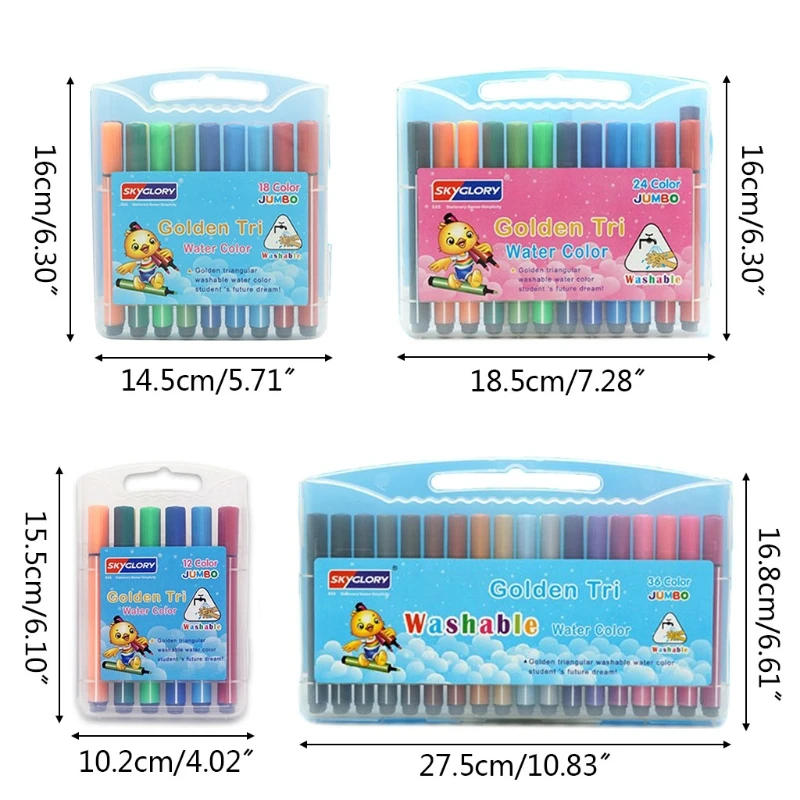 MXLC 12/18/24/36 Colors Markers Pen Water Based Drawing Marker w/ Clear Box for Coloring Books Comic Calligraphy School
MXLC 12/18/24/36 Colors Markers Pen Water Based Drawing Marker w/ Clear Box for Coloring Books Comic Calligraphy School